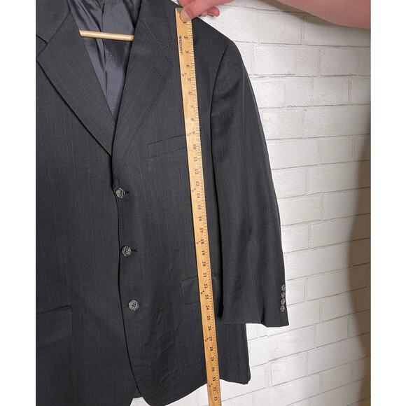 Joseph Abboud Mens 42R Gray 3 Button Blazer 100% WOOL Suit Jacket Sharkskin - Picture 11 of 11